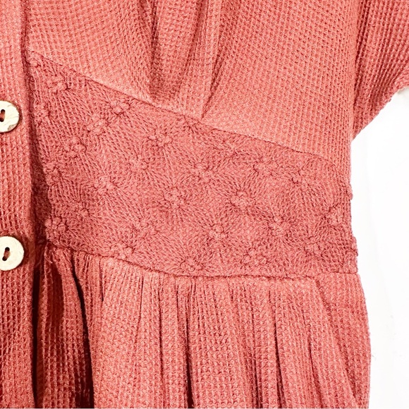 Free People Collette Floral Embroidered Rustic Brown Cinnamon Maxi Dress S - Picture 9 of 16